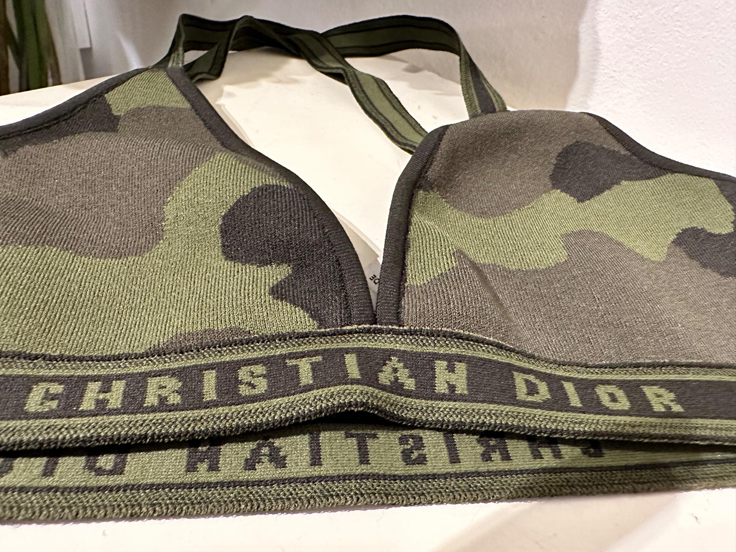 Dior Khaki Camo Print Bralette