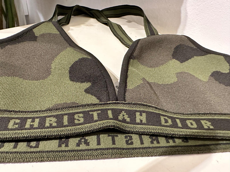 Dior Khaki Camo Print Bralette