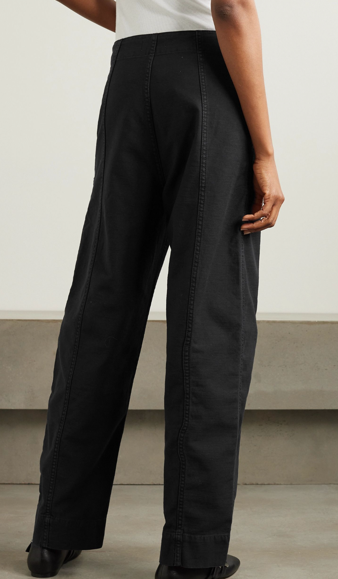 Frame Utility Barrel Cotton-Canvas Wide-Leg Pants
