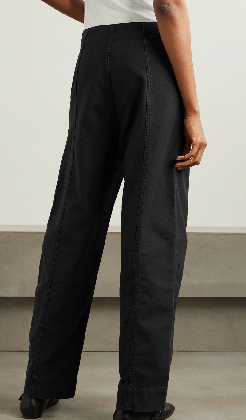 Frame Utility Barrel Cotton-Canvas Wide-Leg Pants