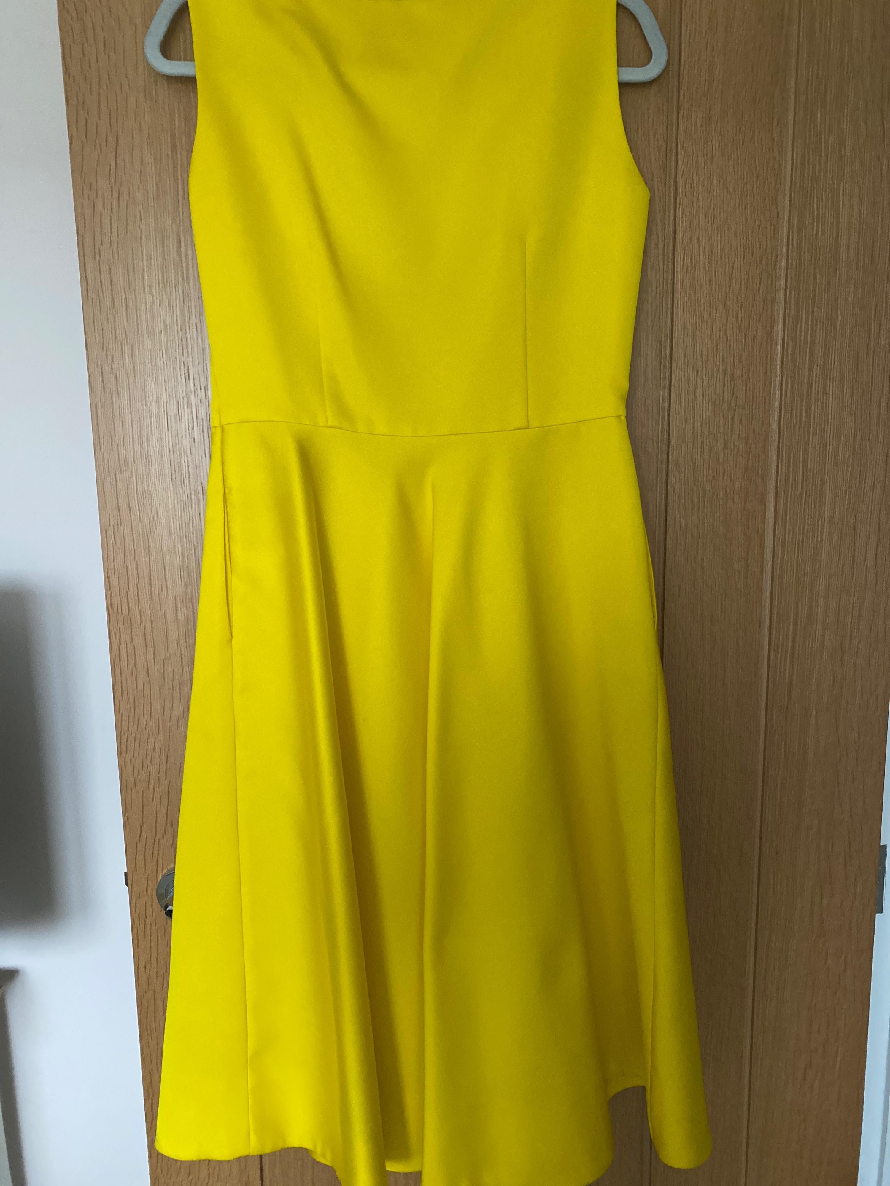 Yellow Sleeveless Asymmetric Dress