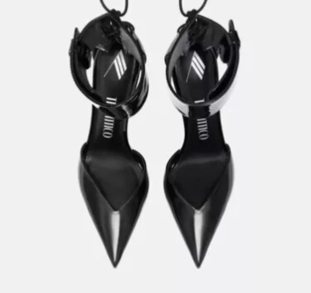 The Attico Black Patent Leather Morgan Wedges