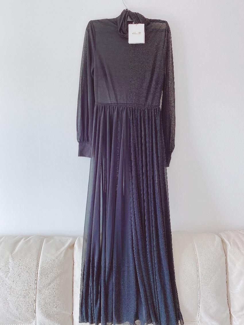 Diane Von Furstenberg Black Crepe Chiffon Dress