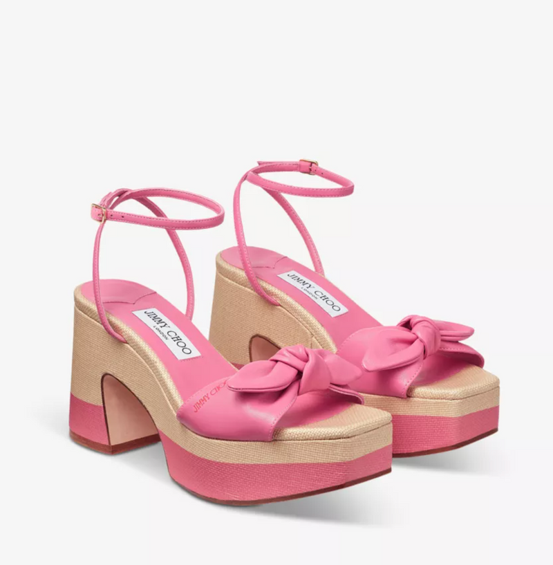 Jimmy Choo Ricia 95 Leather Platform Sandals