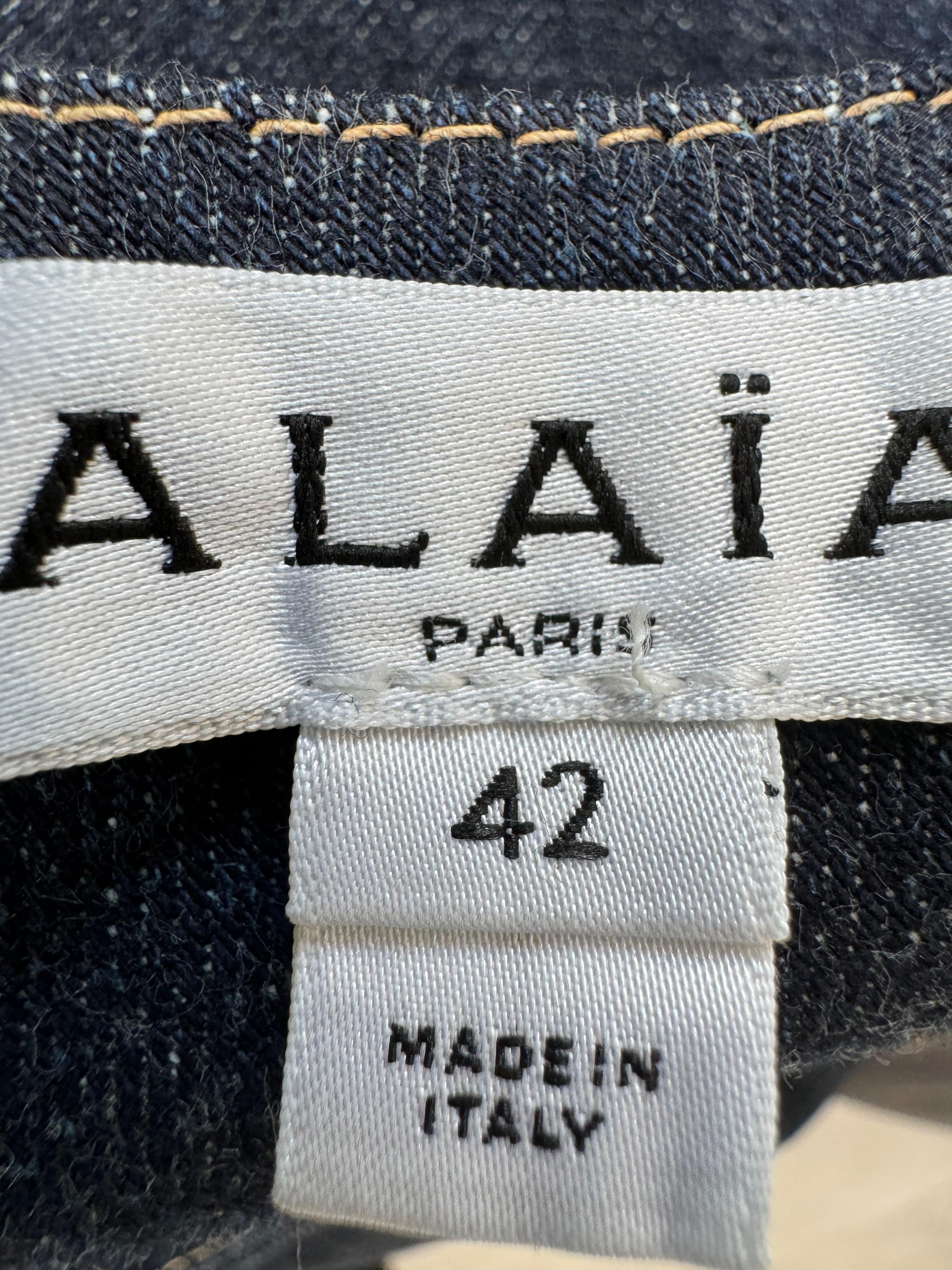 Alaia Blue Japanese Denim A-Line Mini Skirt
