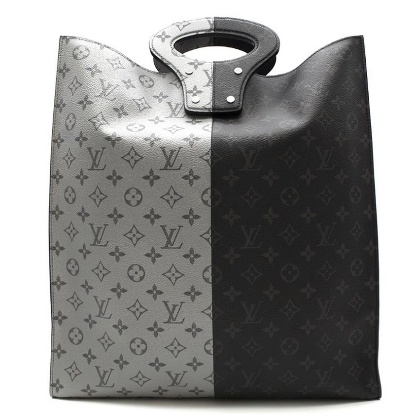 Louis Vuitton Black & Silver Split Monogram Runway Tote