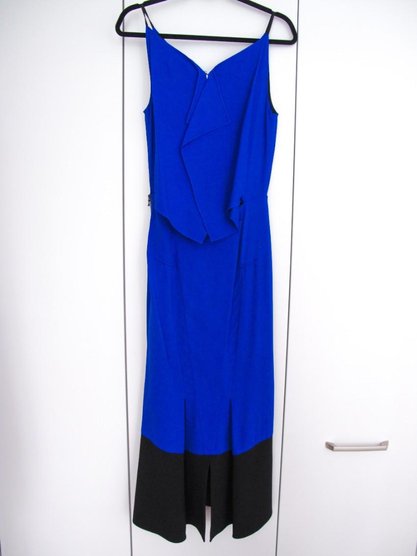 Roland Mouret  Beadlow Two-tone Crepe Midi Dress
