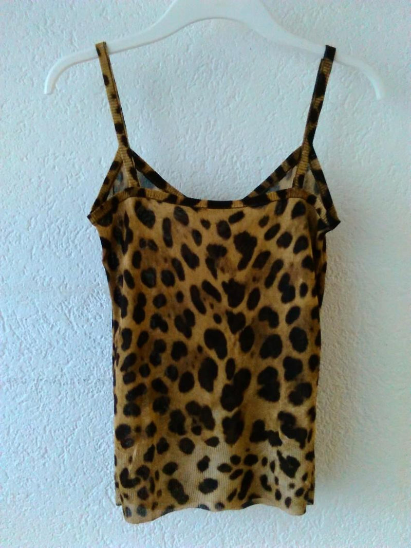 Dolce & Gabbana Leopard Print Silk Tank Top