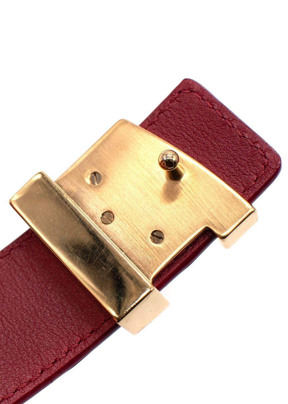 Louis Vuitton Fuchsia Crocodile Heritage Belt with Gold Hardware