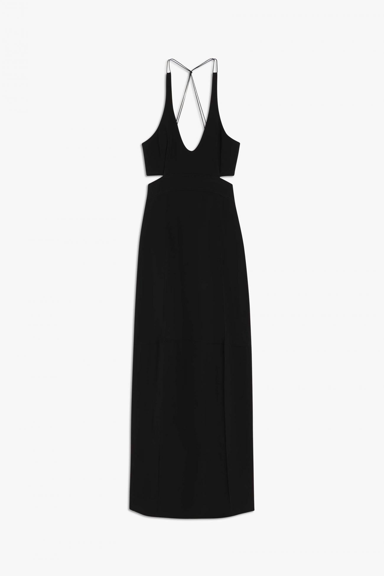 Black Crepe Cutout Gown