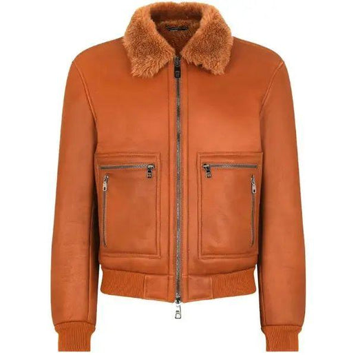 Dolce & Gabbana Tan Leather Trucker Jacket