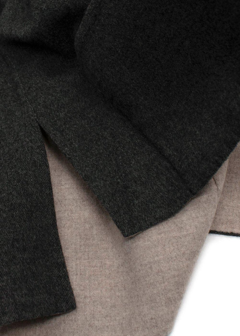 Shaky Loro Piana Brown Reversible Wool Jacket with Chinchilla Collar