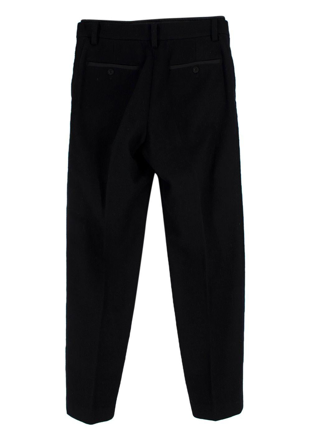 Sacai Luck Nylon Trimmed Black Wool Pants