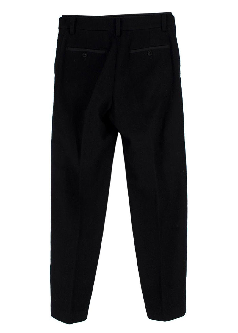 Sacai Luck Nylon Trimmed Black Wool Pants