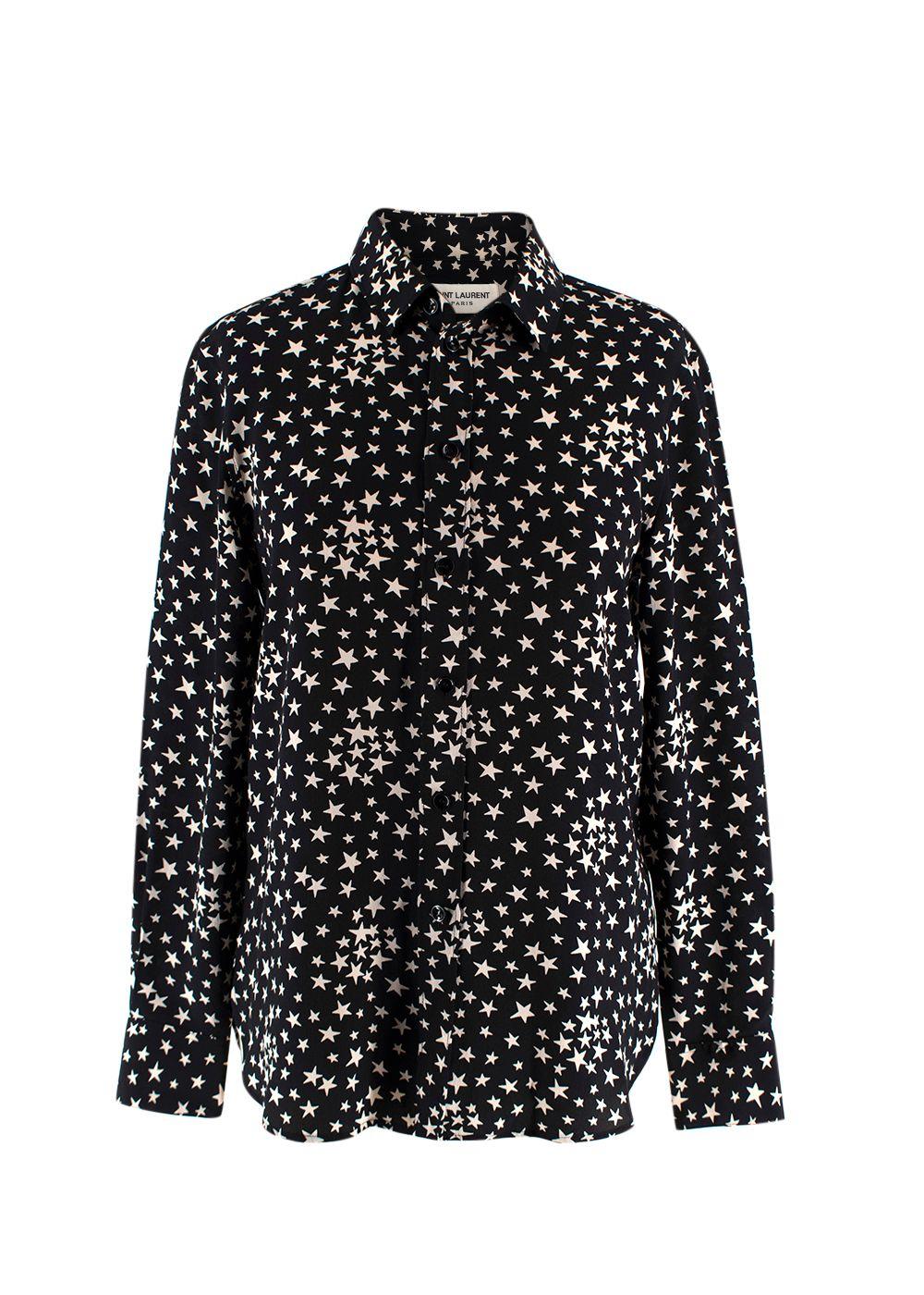 Saint Laurent Black and White Star Blouse