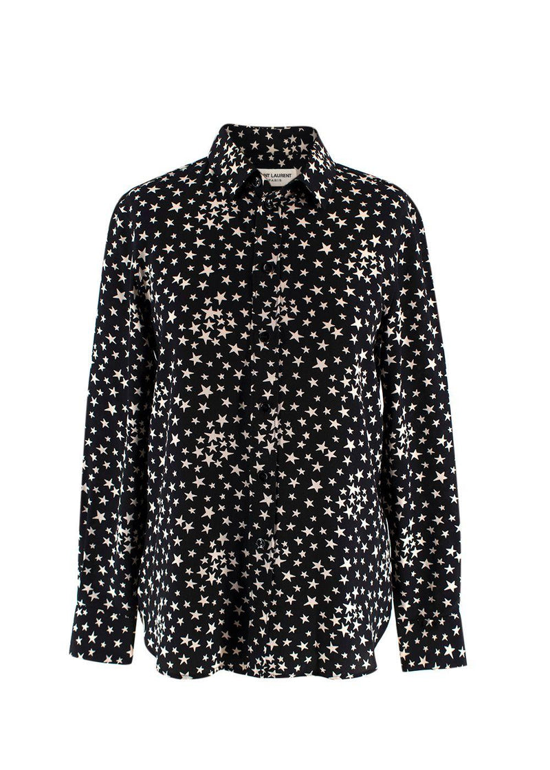Saint Laurent Black and White Star Blouse