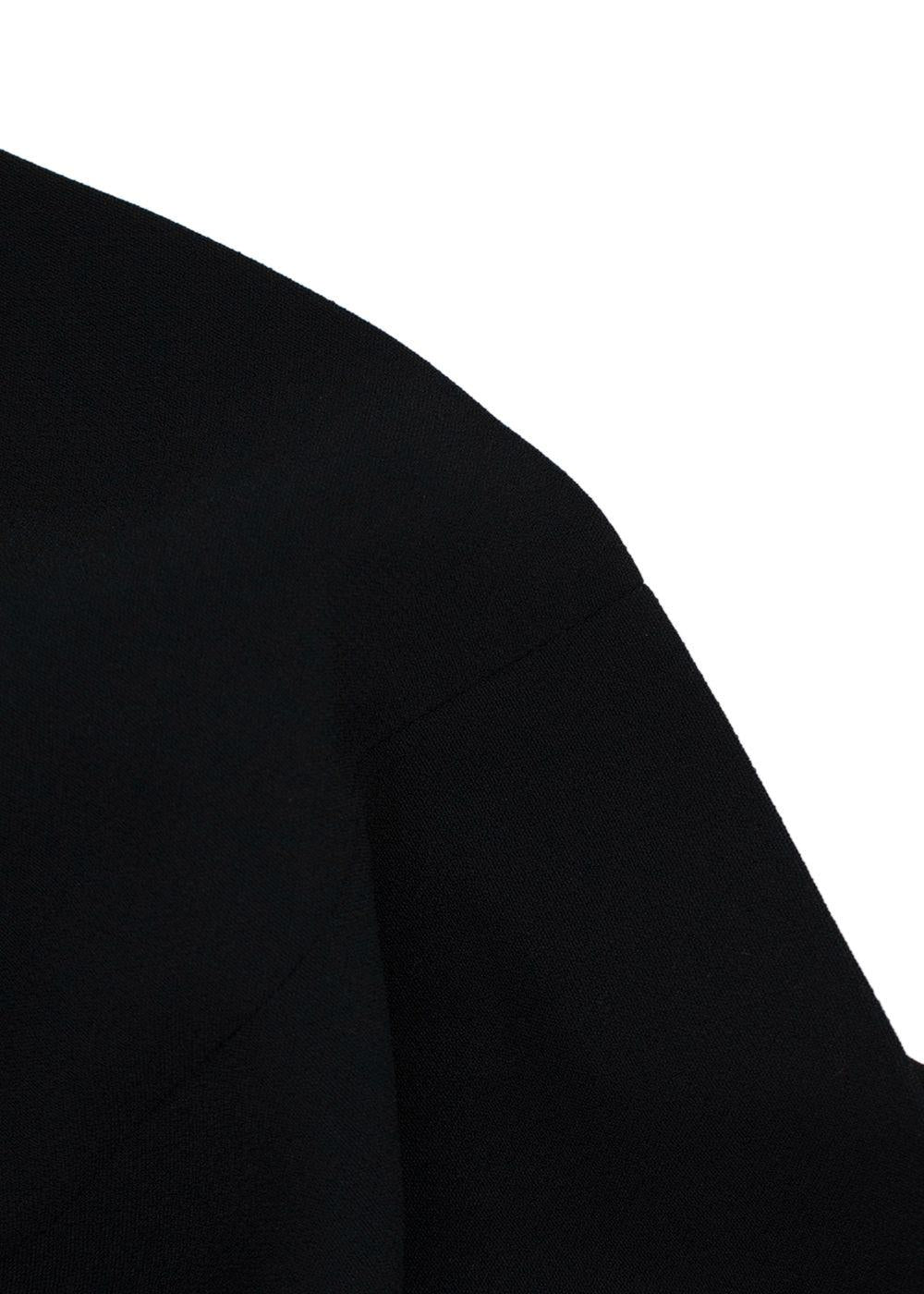 Balenciaga Black Crepe Top with Pink Tie Back