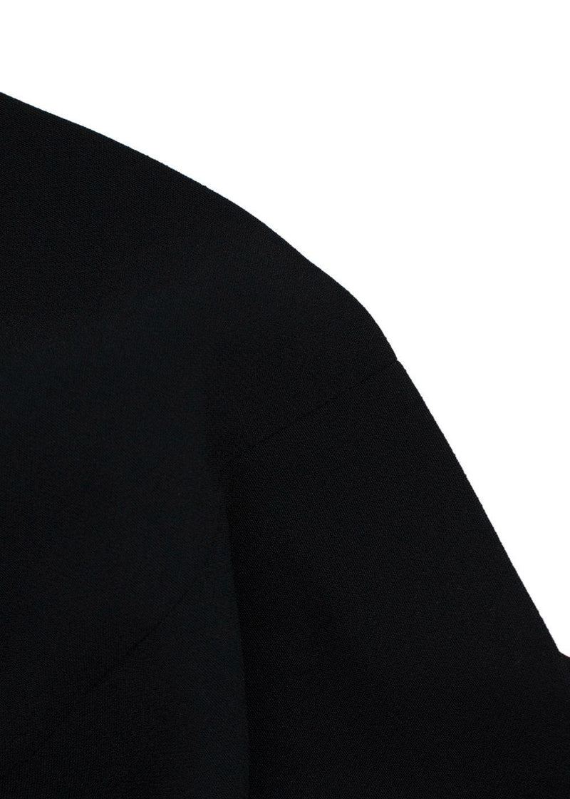 Balenciaga Black Crepe Top with Pink Tie Back