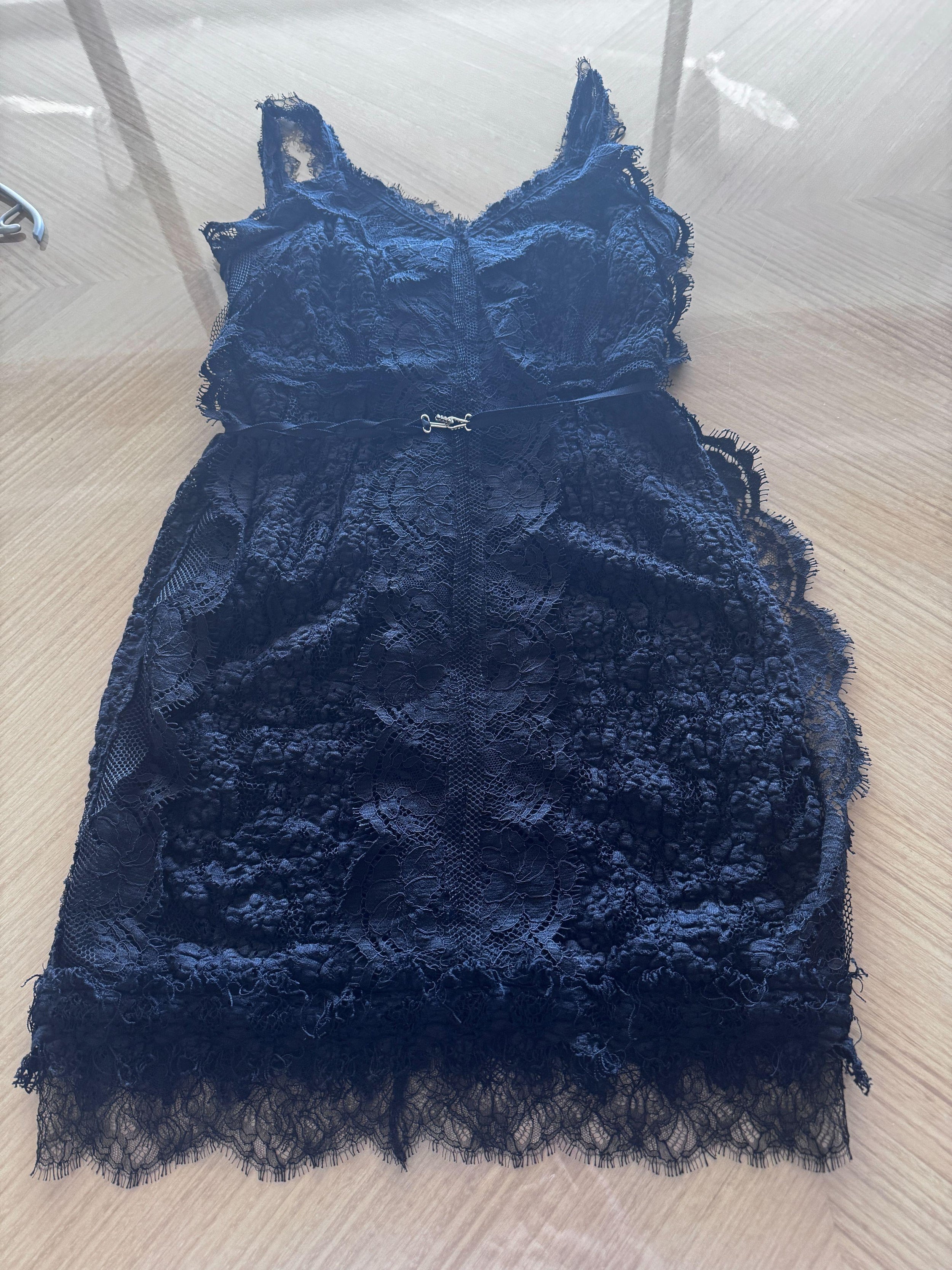 Lanvin Vintage Black Lace Cocktail Dress