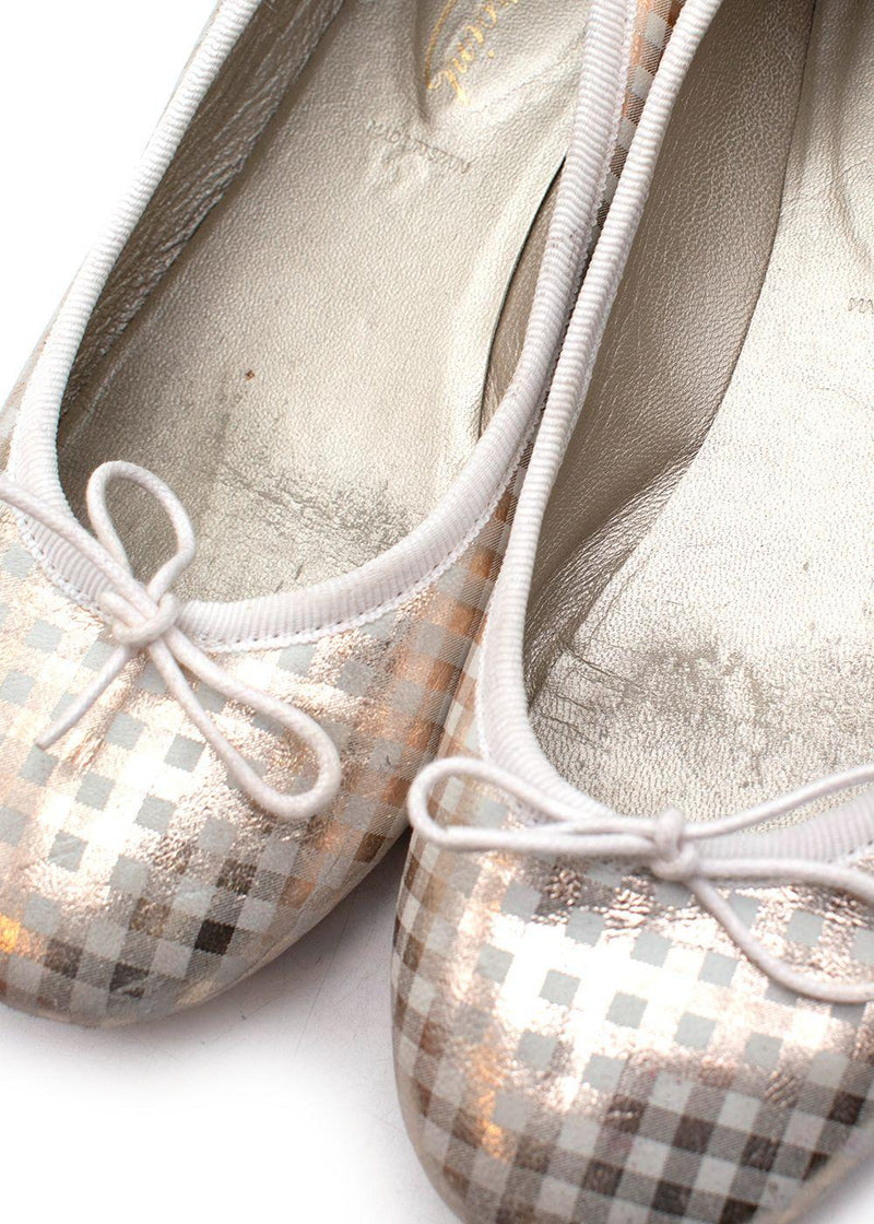 Kids 34 plaid ballerinas