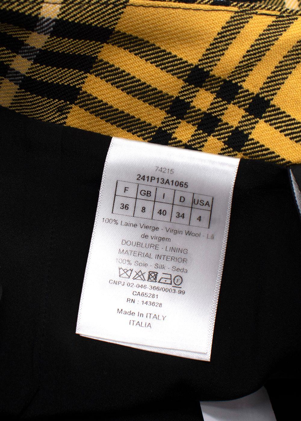 Dior Yellow Check Wool Hotpants