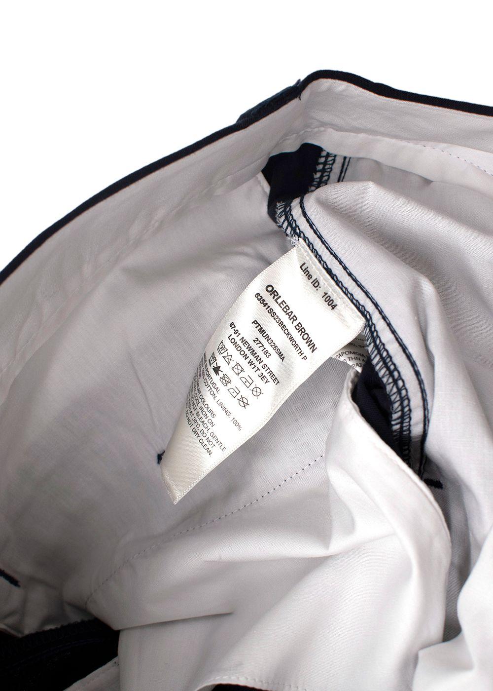 Orlebar Brown Navy Cotton Trousers