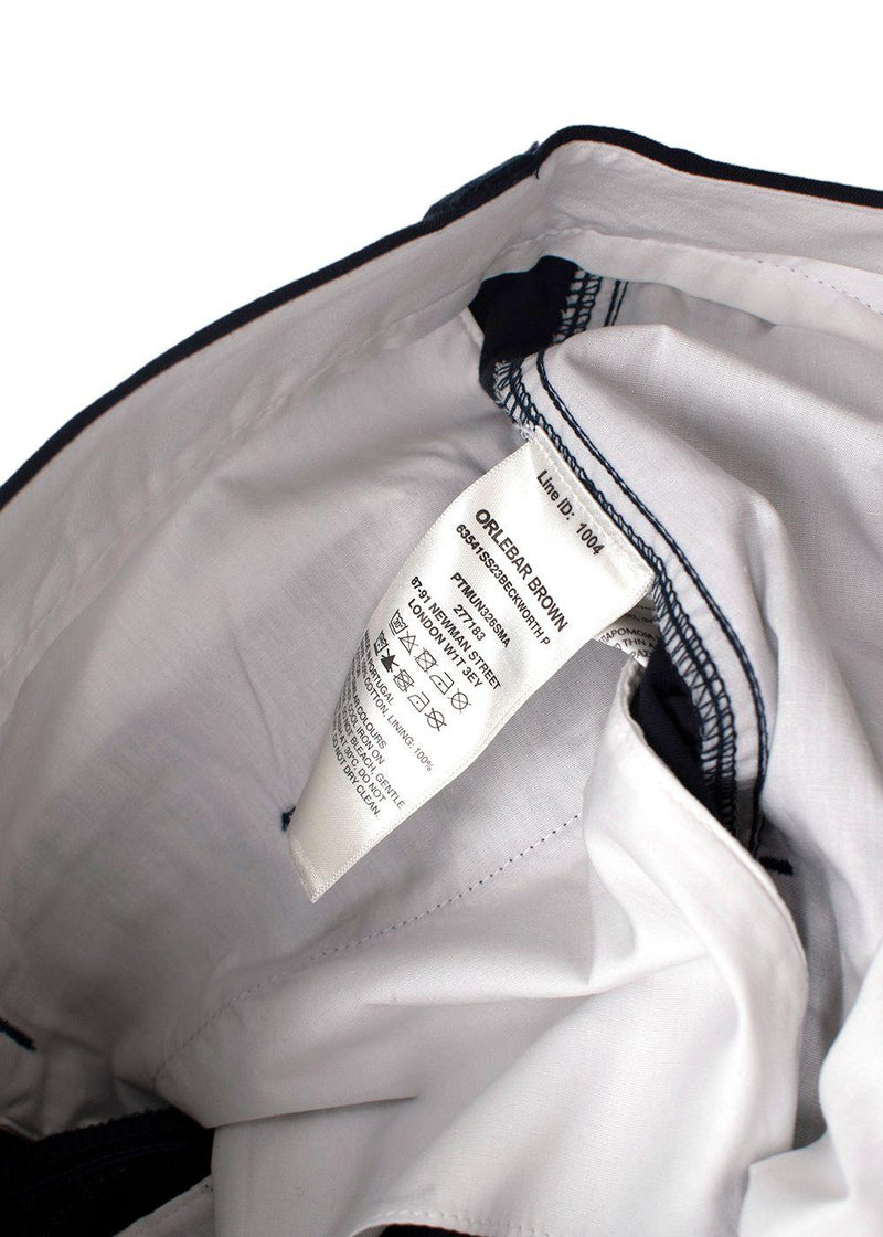 Orlebar Brown Navy Cotton Trousers