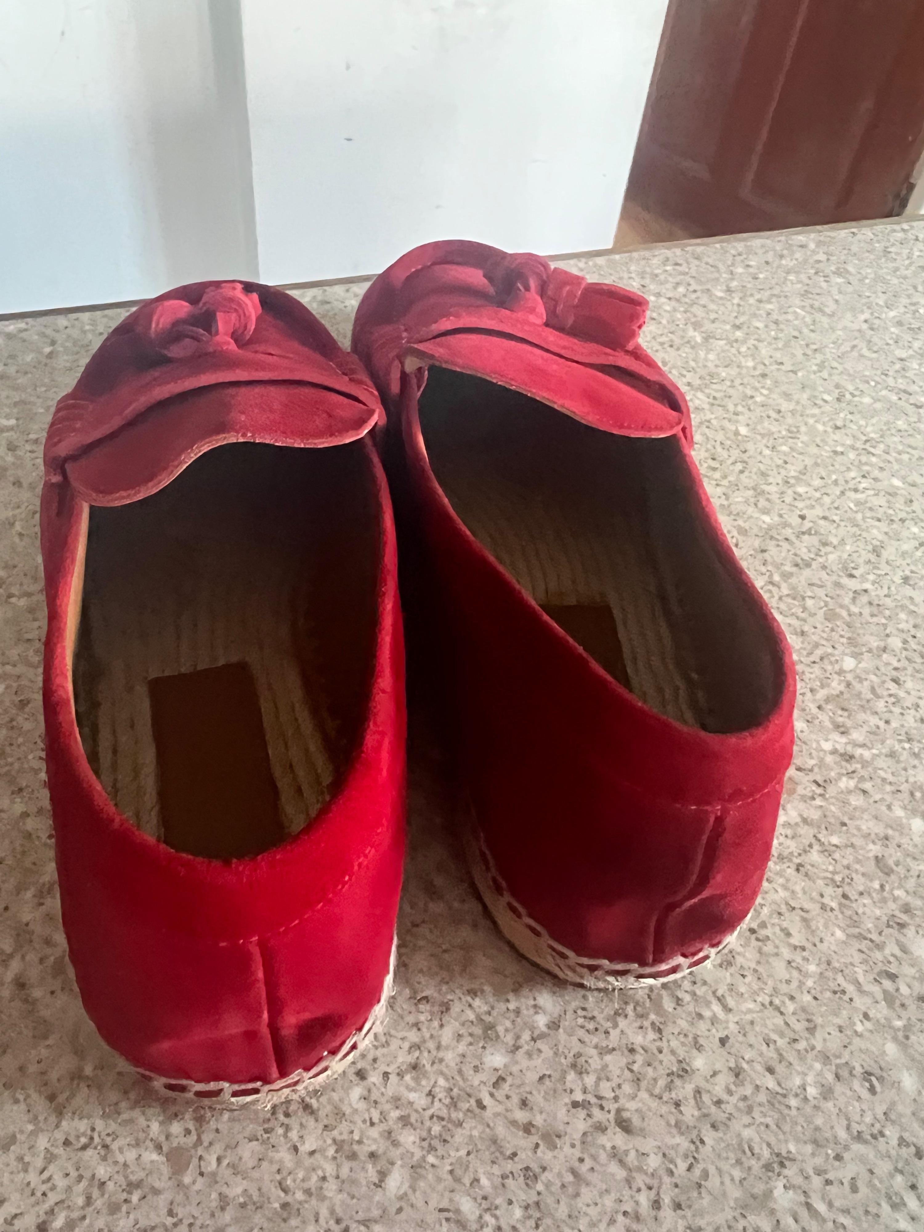 Burberry Red Suede Loafers