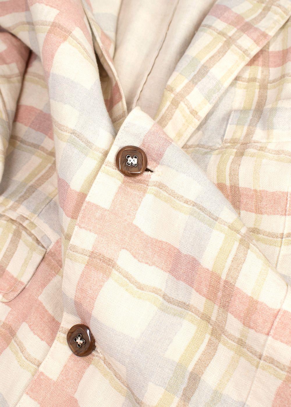 Etro Pastel Checked Linen Blazer