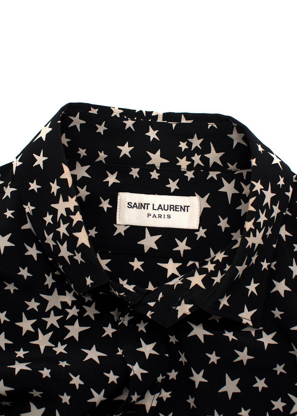 Saint Laurent Black and White Star Blouse