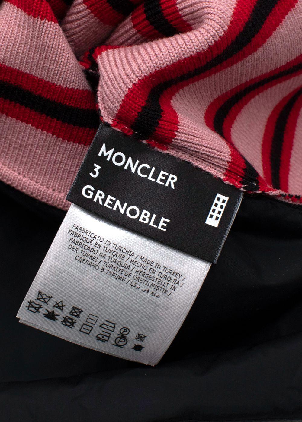 Moncler Pink Striped High Neck Wool Jumper