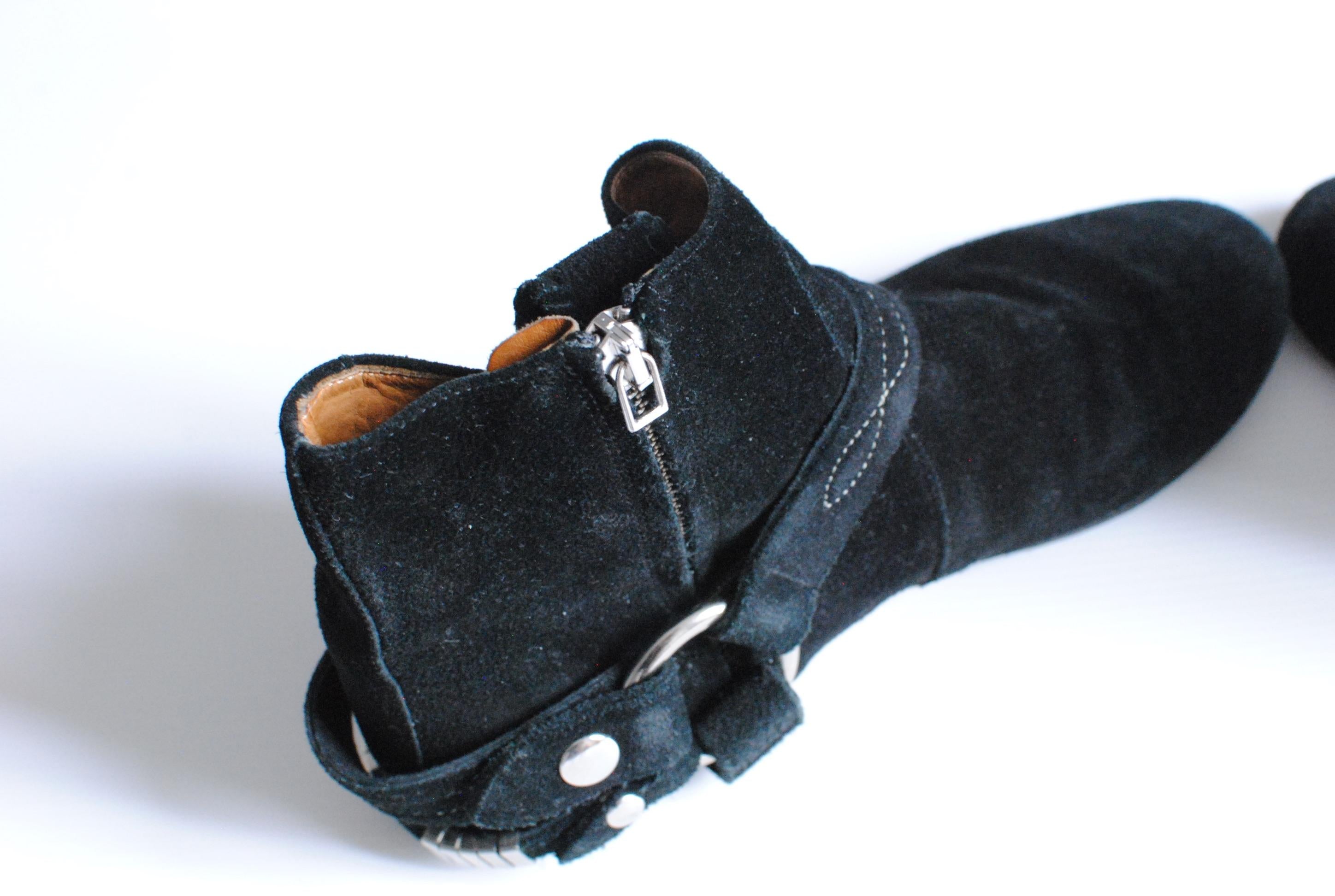 Isabel Marant Black Suede Gaucho Boots