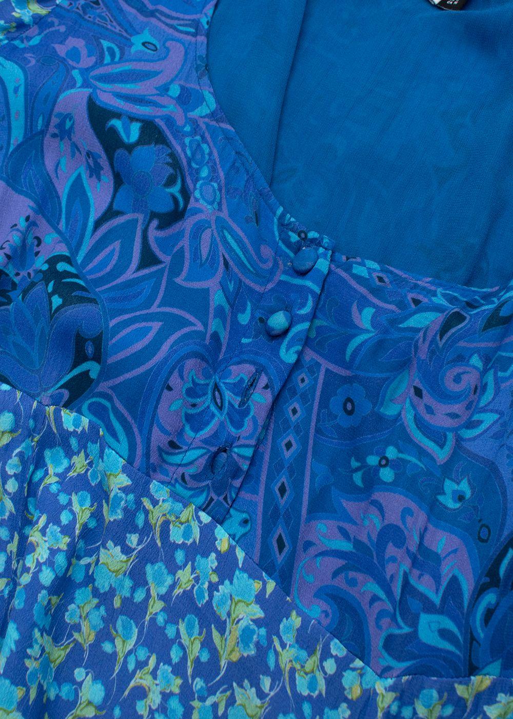 Rixo Blue Virginia Floral-Print Maxi Dress