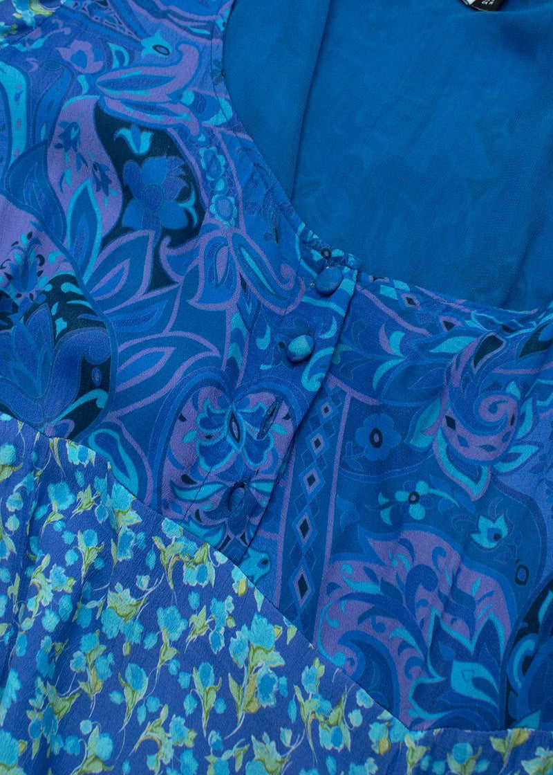 Rixo Blue Virginia Floral-Print Maxi Dress