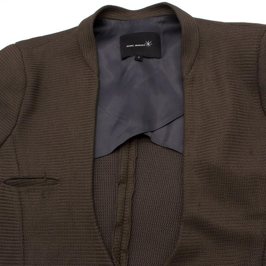 Isabel Marant Khaki Knit Deep V Blazer