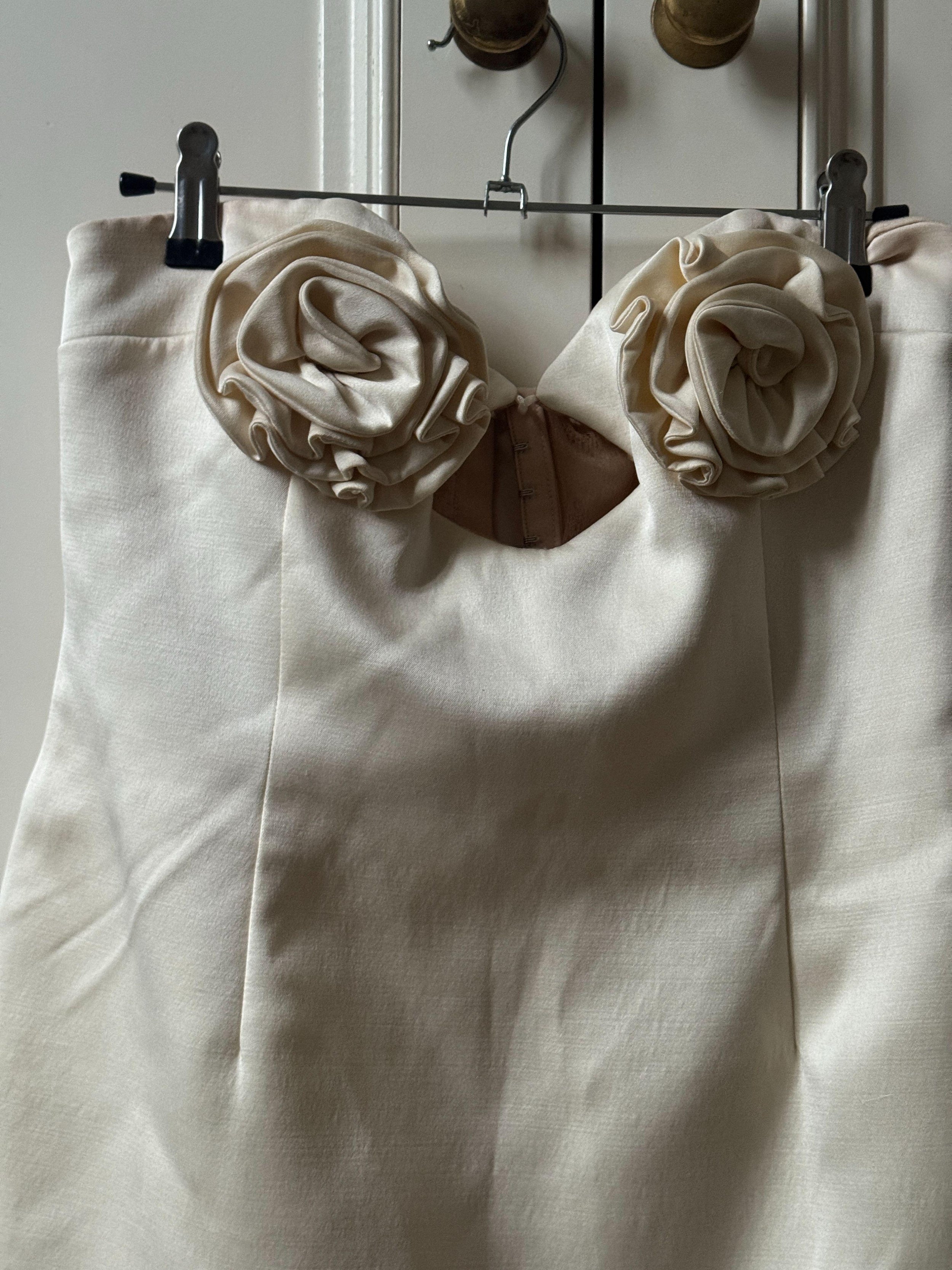 Magda Butrym Cream Floral Applique Min Dressi