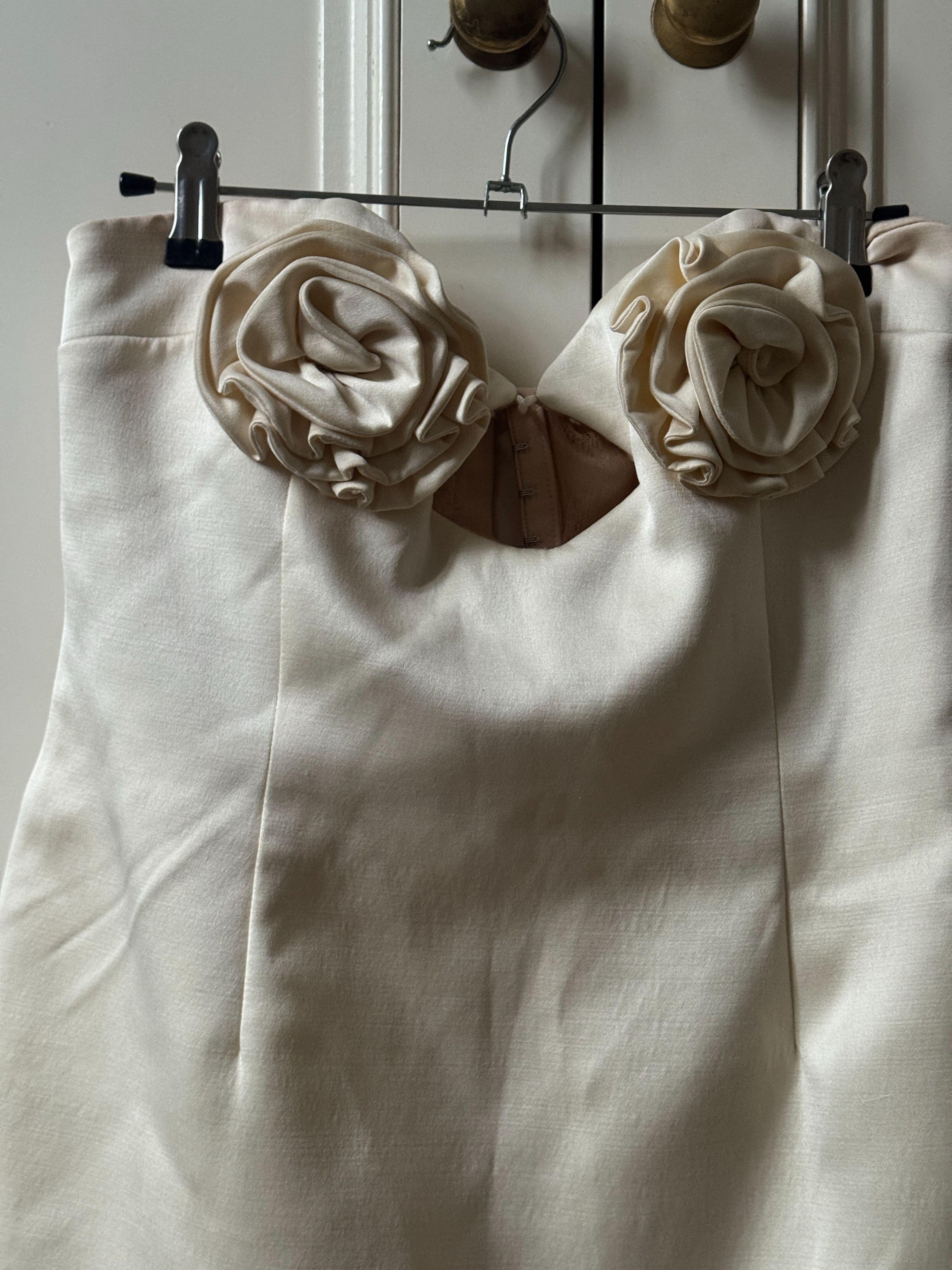 Magda Butrym Cream Floral Applique Min Dressi