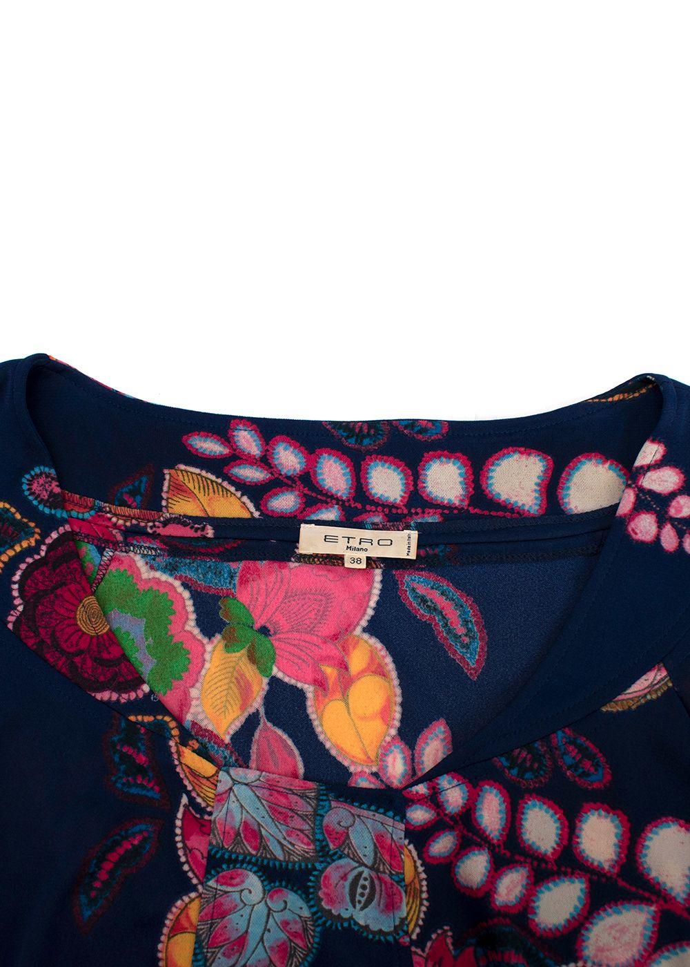 Etro Multicoloured Paisley Print Pleated Mini Dress