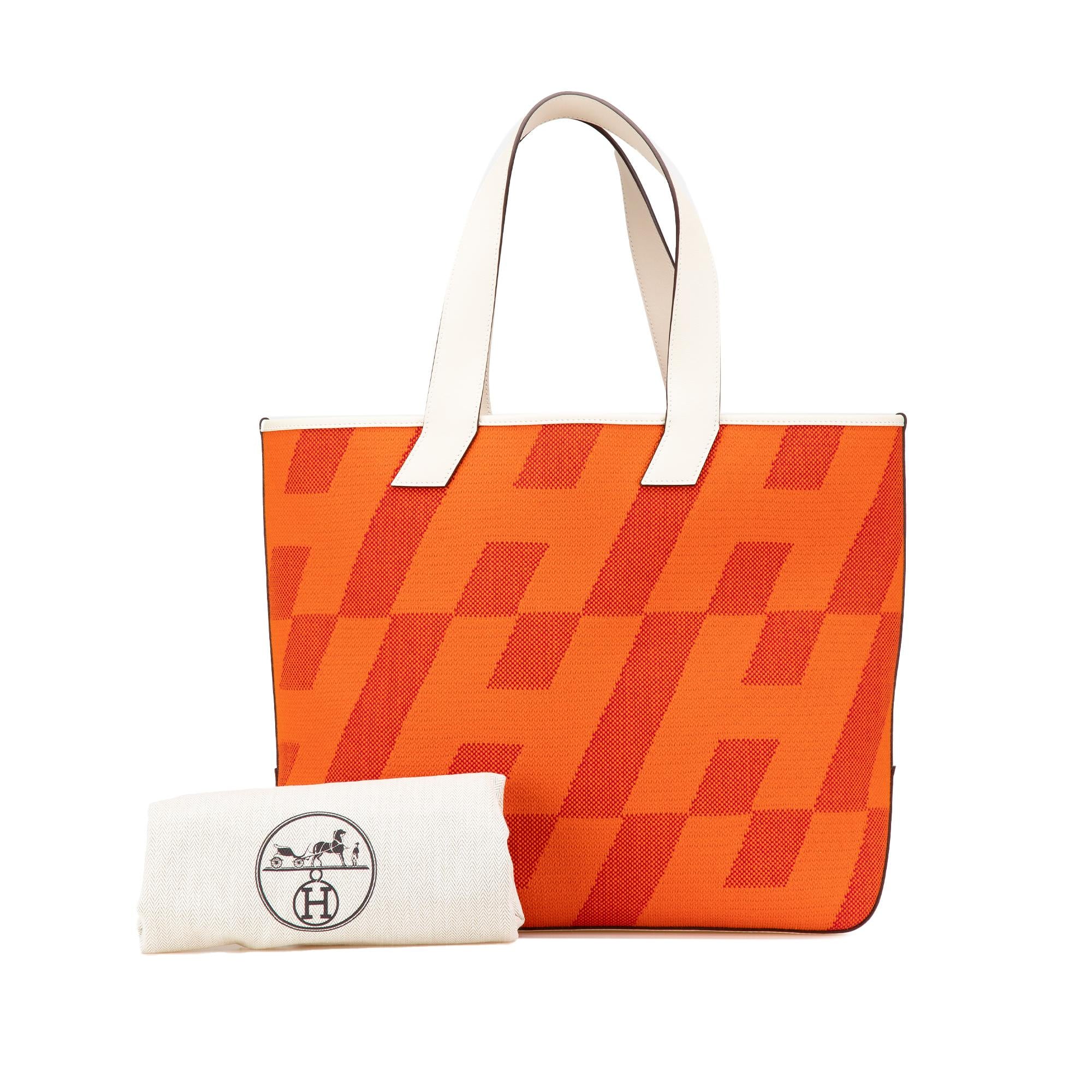 Hermes Orange Toile H and Swift Cabas H en Biais 40
