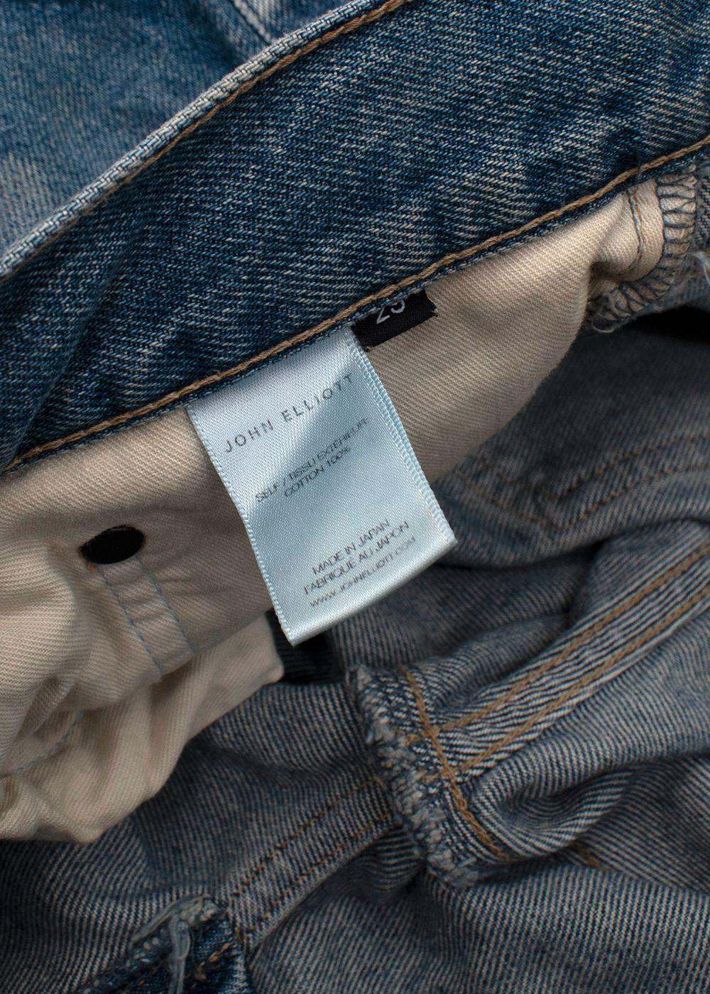 Washed Distressed Denim Shorts