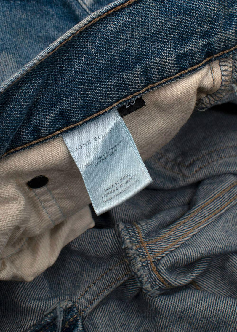Washed Distressed Denim Shorts