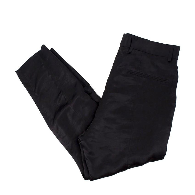Haider Ackermann Black Silky Cropped Trousers