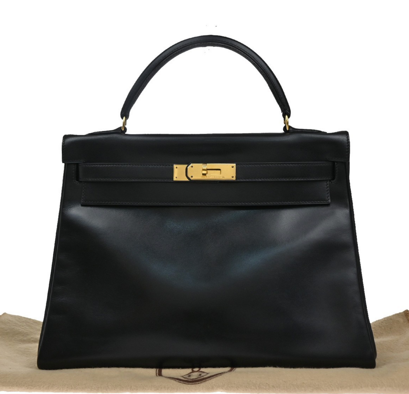 Hermes Black Kelly With Gold Hardware 32Cms