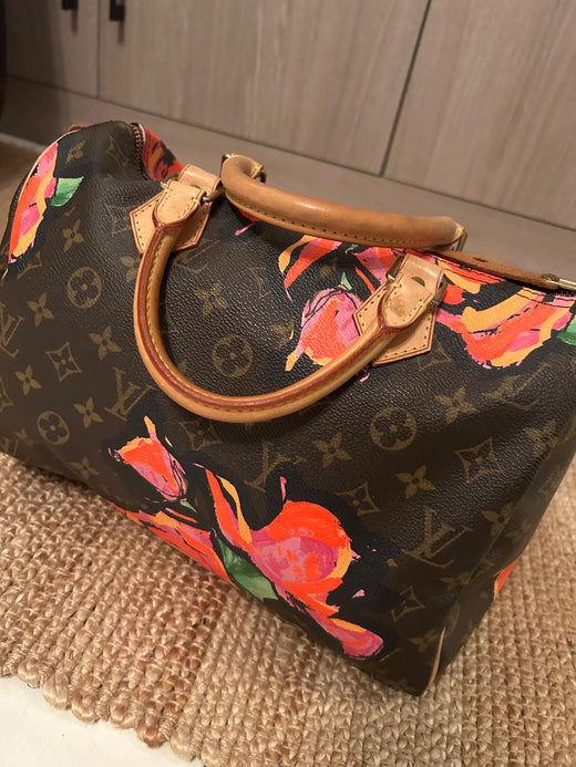 Stephen Sprouse Multicolor Monogram Roses Coated Canvas Speedy 30