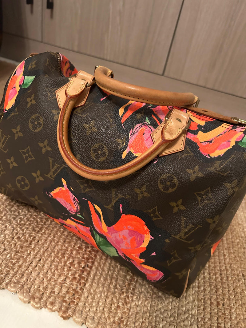 Stephen Sprouse Multicolor Monogram Roses Coated Canvas Speedy 30
