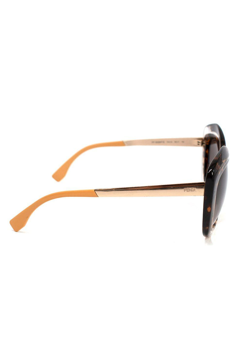 Fendi Brown Tortoise Shell Cat Eye Gradient Sunglasses