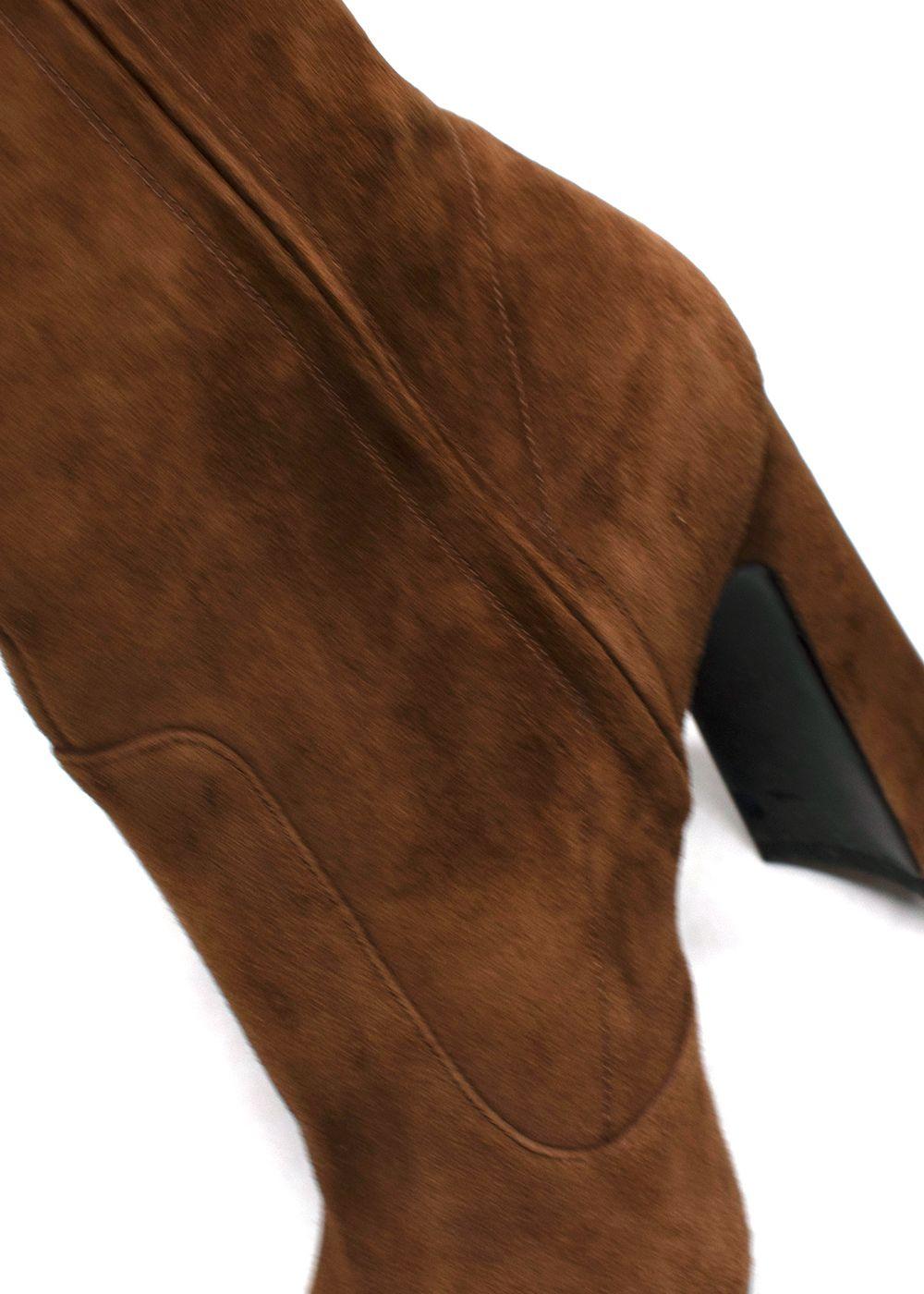 Saint Laurent Brown Suede Ankle Boots
