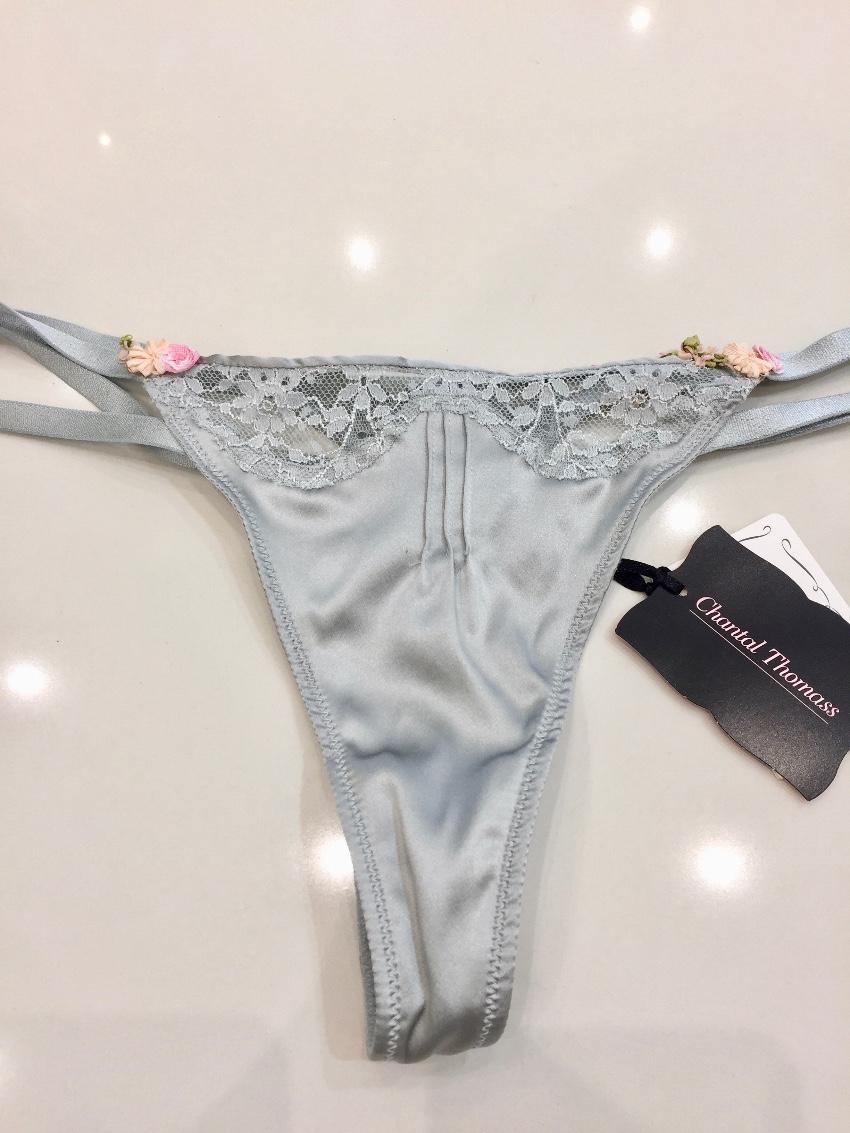 Chantal Thomass Green Pure Silk Balconette Bra & Thong Set