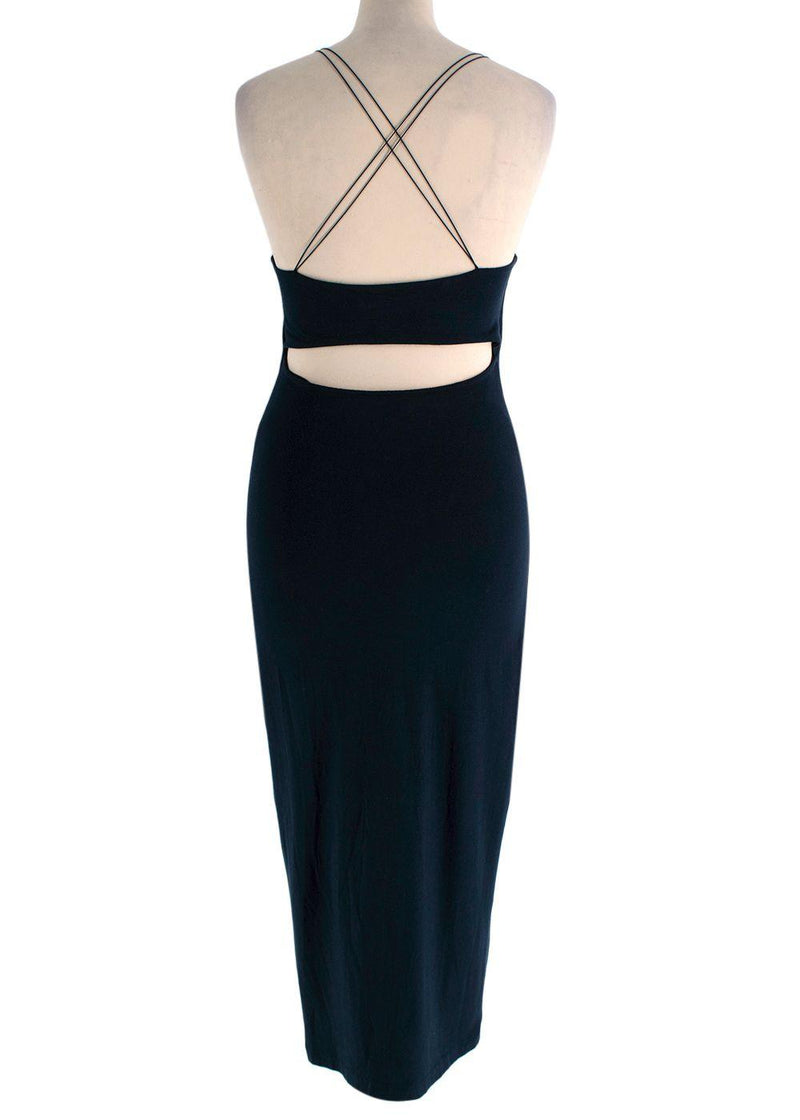 T By Alexander Wang Navy Strappy Midi Dress