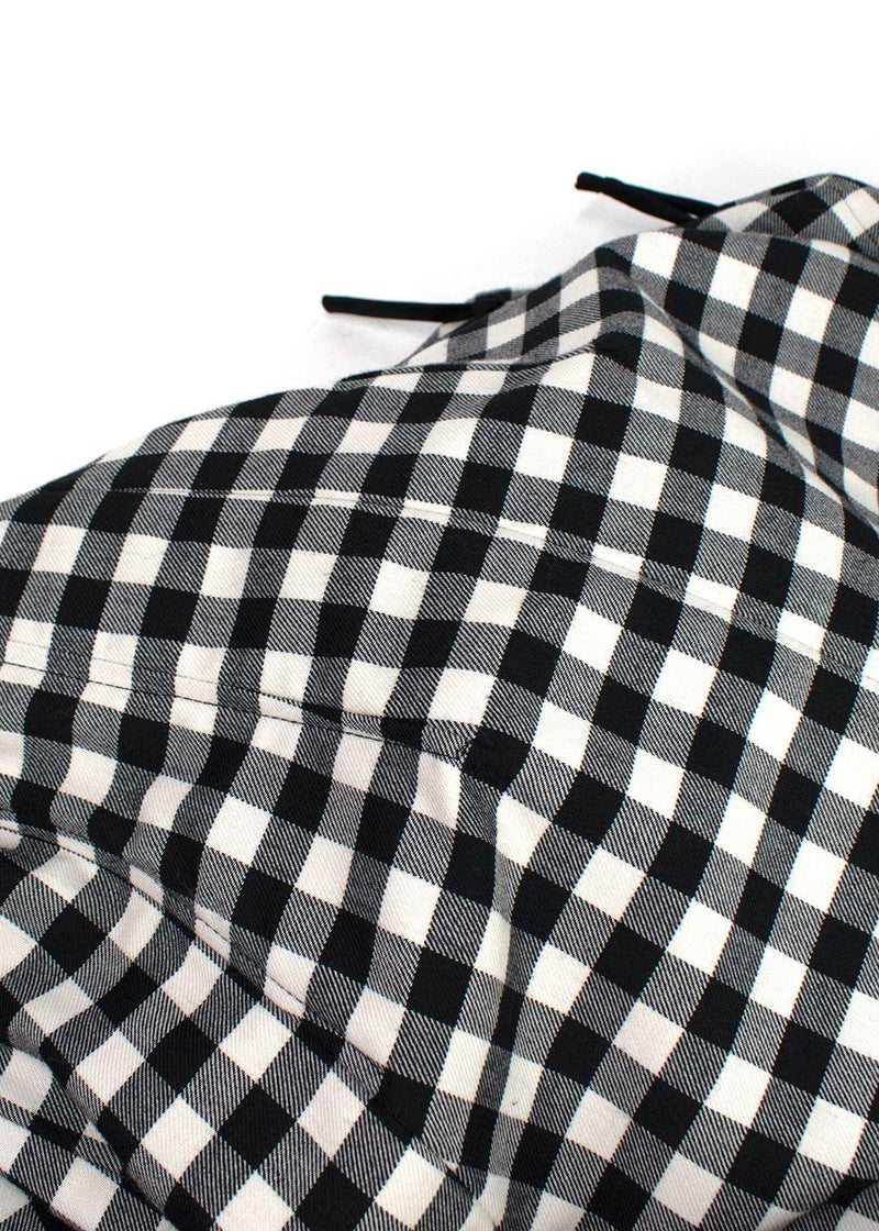 Black Lela Rose Gingham Stretch Cotton Dress